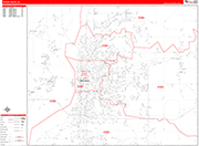 Terre Haute  Wall Map Red Line Style